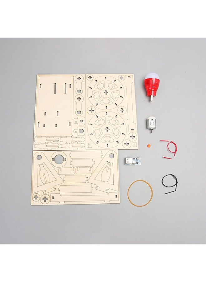 BEBLOSSOM Wooden hand-crank generator – upgrade science experiment kit manual generator toy with light bulb, physics assembly toy for children aged 6-14, interactive electricity learning kit - Image 3